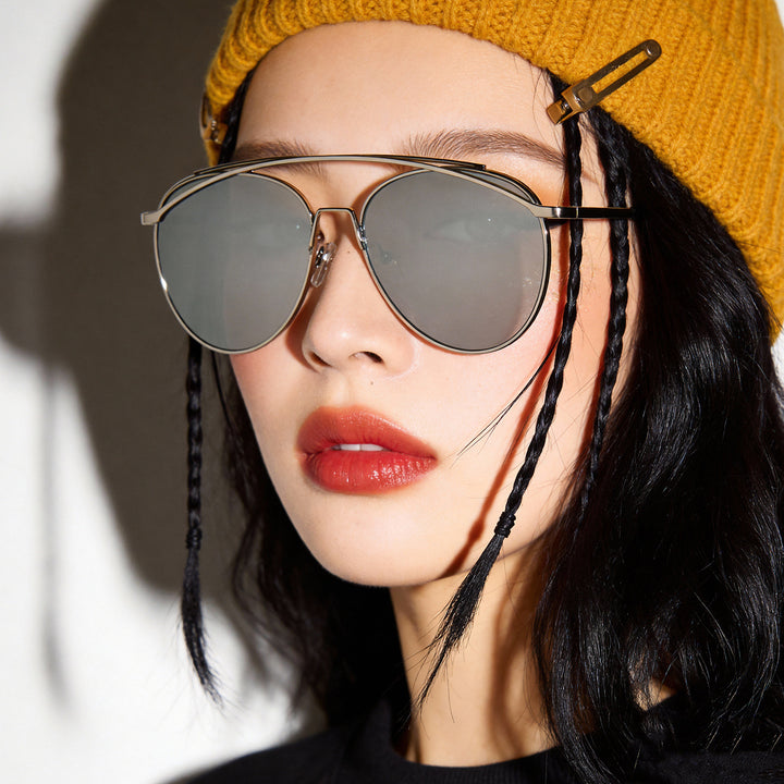 Damen Aviator Sonnenbrille mit elegantem Metallrahmen Karnz