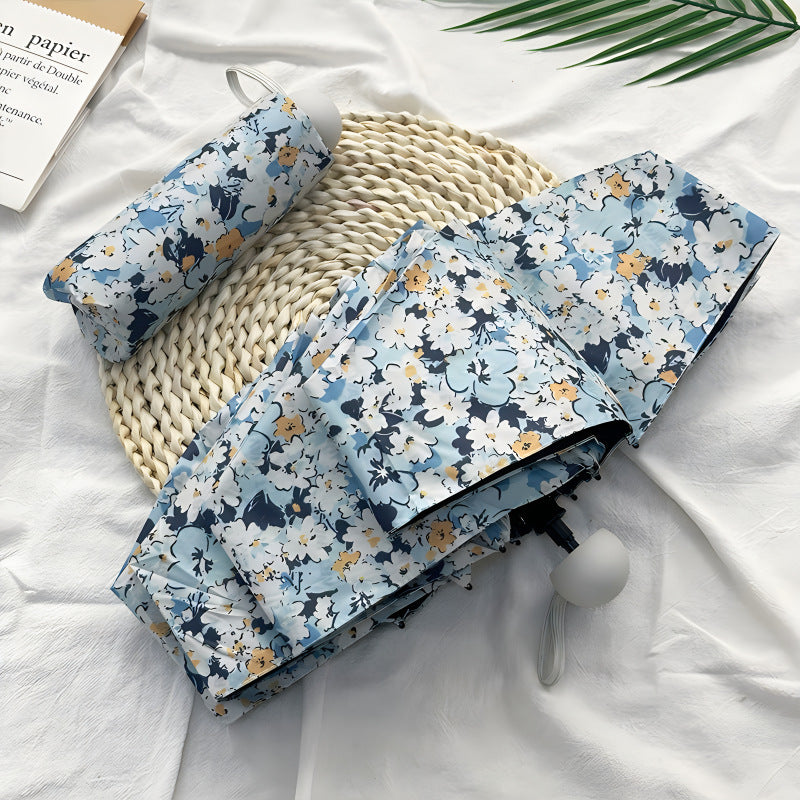 Damen Faltbarer Regenschirm mit elegantem Blumenmuster Karnz