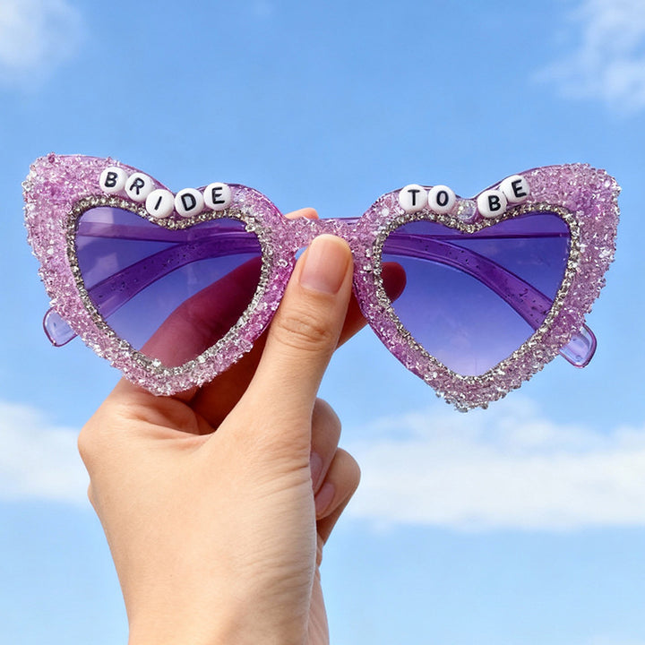 Rhinestone-beschmückte Herz-Sonnenbrille Karnz