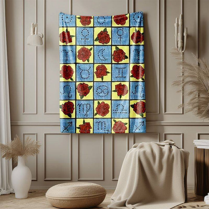 Dekorative Florale Druck Fleece Wurfdecke