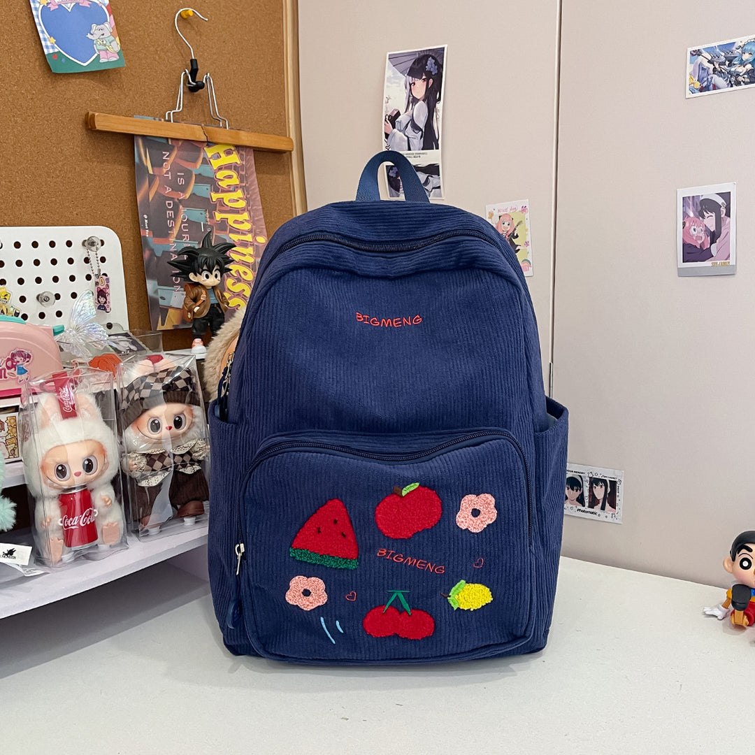 Stylische Bestickte Obstmuster Rucksack Karnz