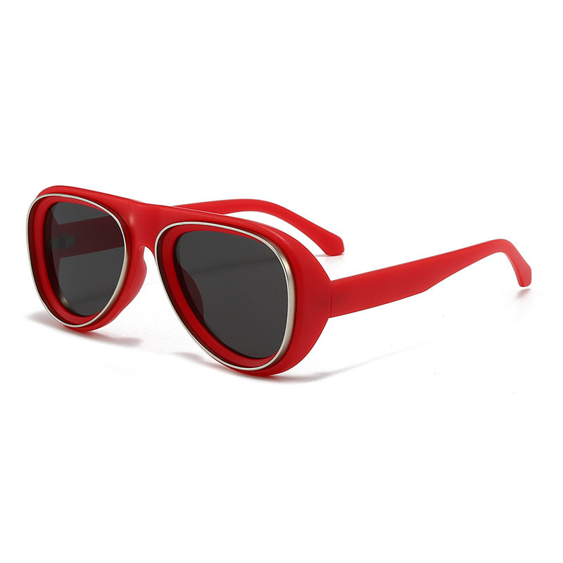 Damen modische Retro-Sonnenbrille mit breitem Rahmen Karnz