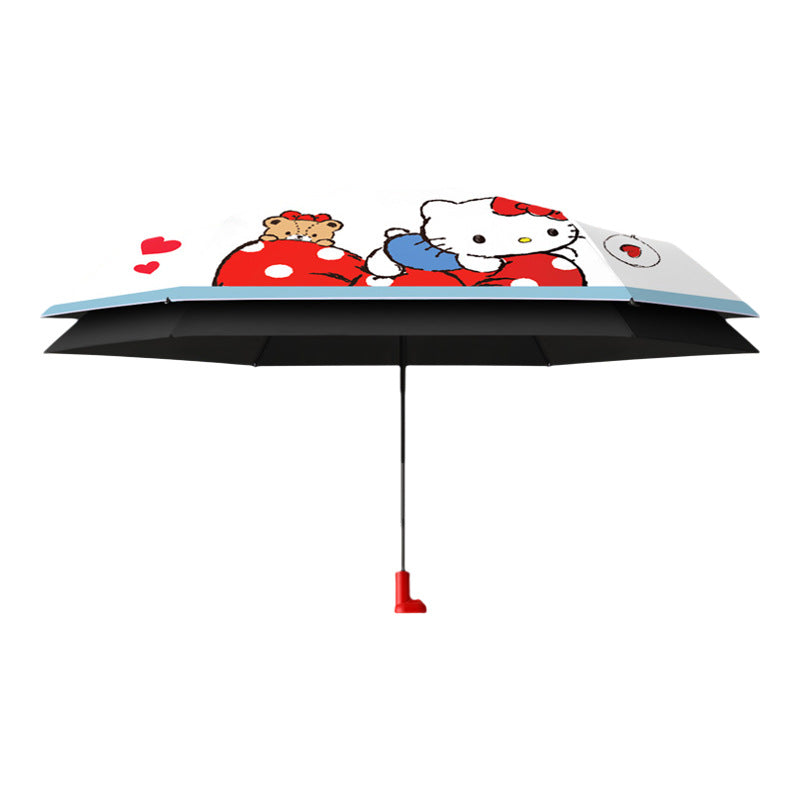 Damen Cartoon-Regenschirm mit praktischer Tasche Karnz