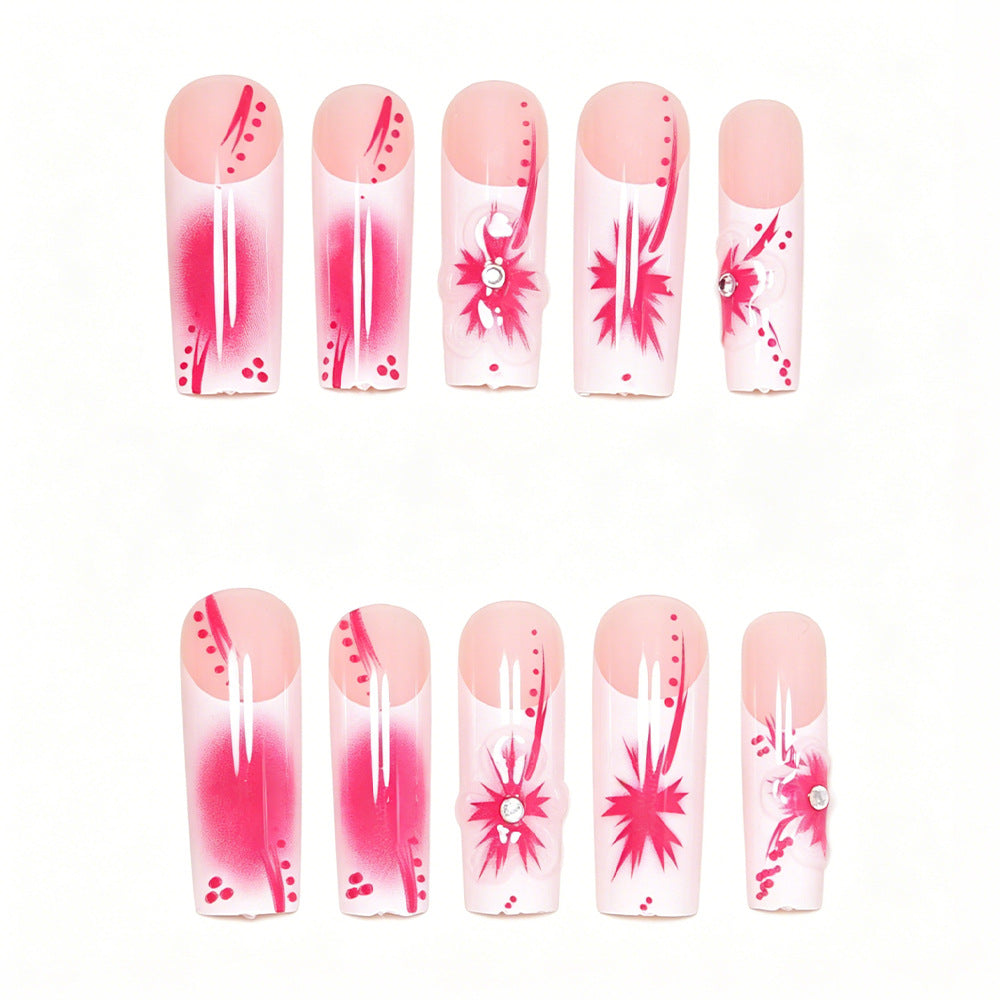 Künstlerisches Floral Stiletto Nagelkunst Set Karnz
