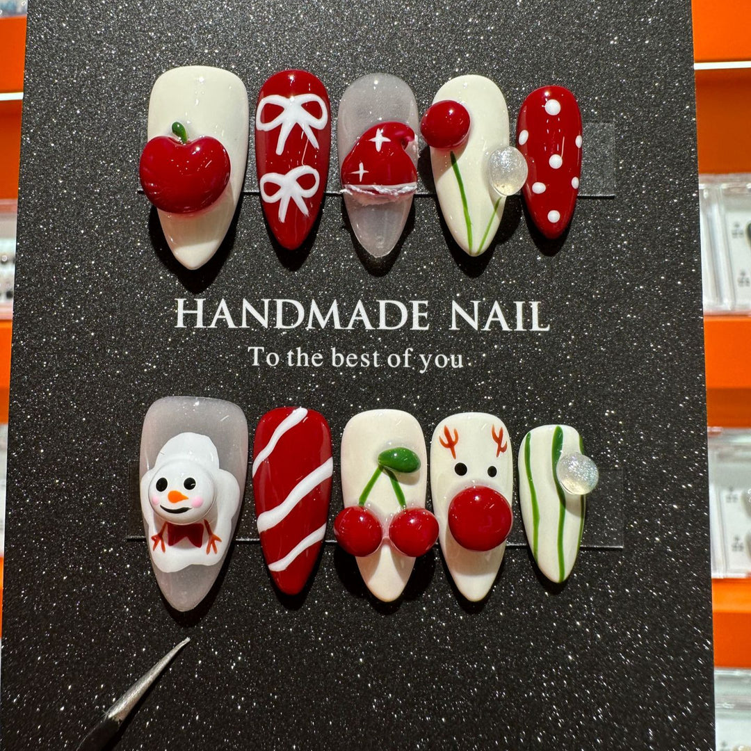 Verspielt Weihnachts-Themen Press-On Nagelset