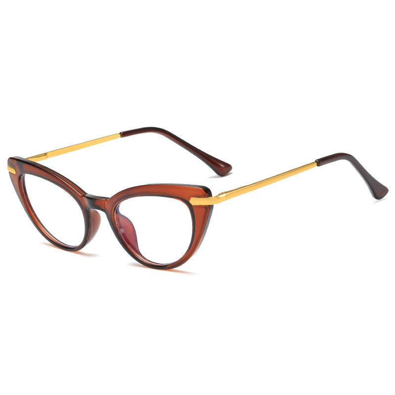 Damen Cat-Eye Sonnenbrille mit glanzvollem Metallrahmen Karnz
