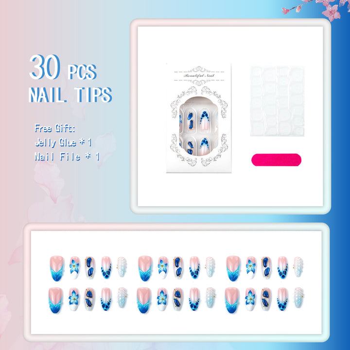 Künstlerisches florales Acryl-Nageldesign-Set