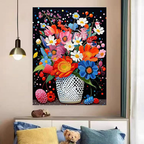Lebendiger floral Landschaft Leinwanddruck Karnz