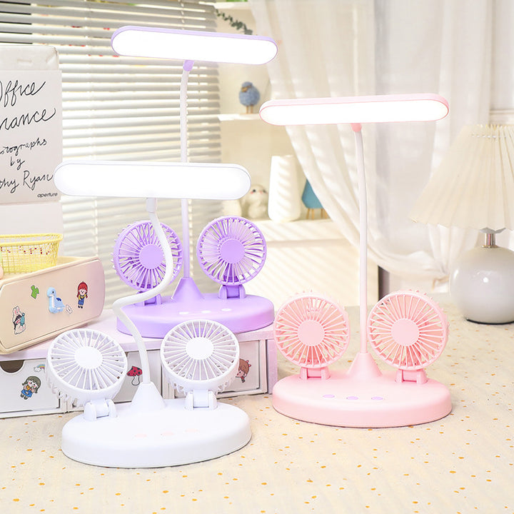 Damen Tischventilator mit integrierter LED-Lampe und flexibler Neigetechnologie Karnz