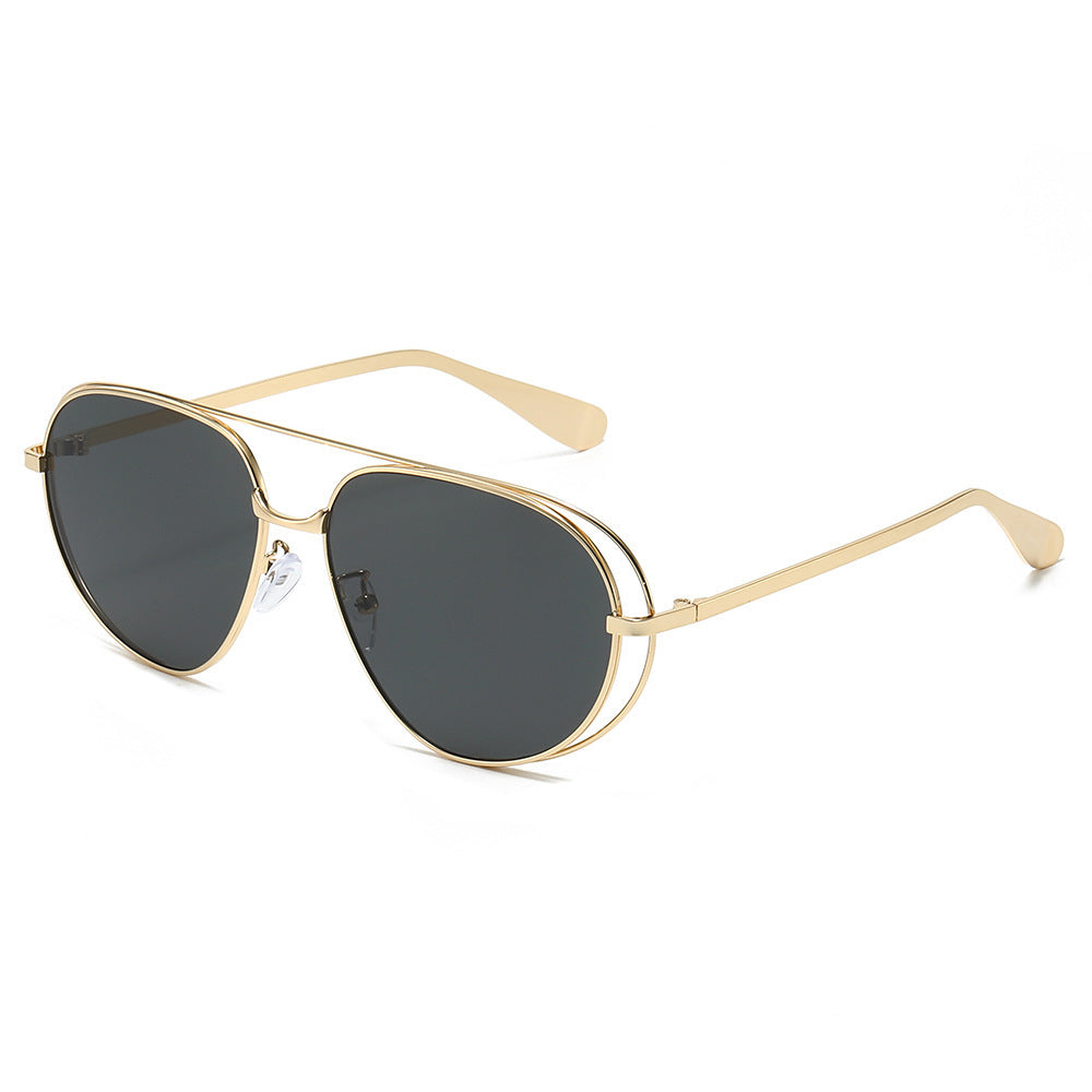 Stylische Aviator-Sonnenbrillen mit blauen Gläsern Karnz