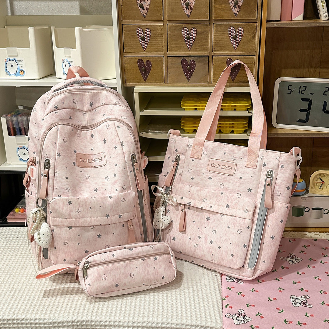 Sternen-Print Mehrfach-Taschen Rucksack Set
