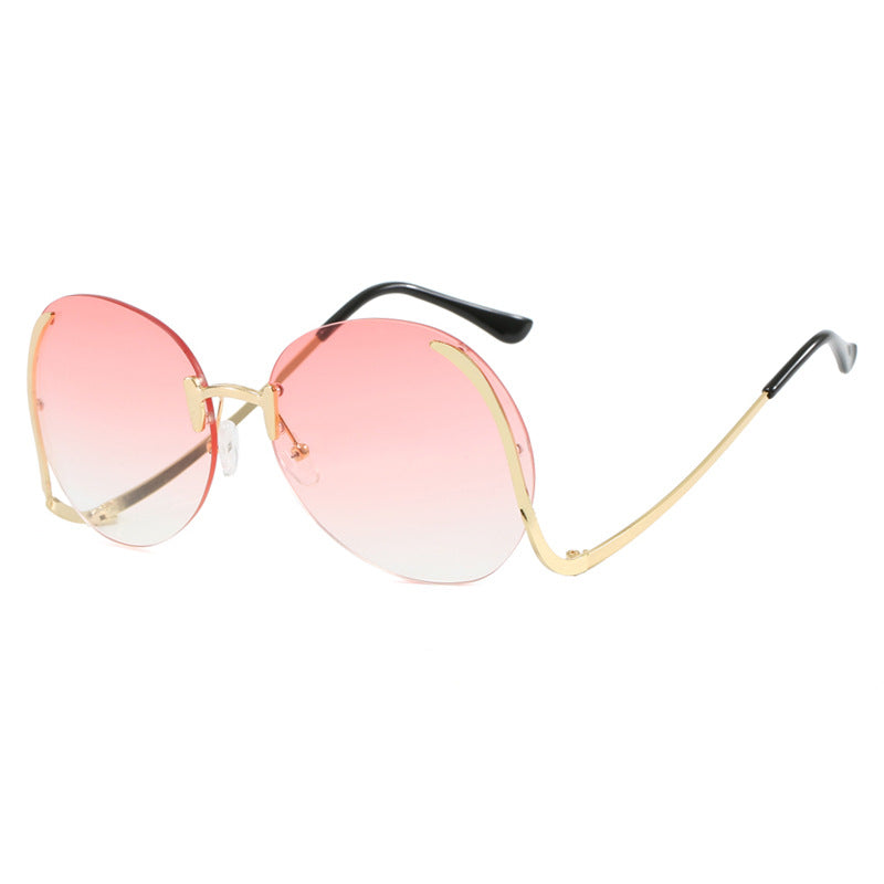 Damen luxuriöse Oversized-Sonnenbrille mit innovativem Rahmen und UV-Schutz Karnz