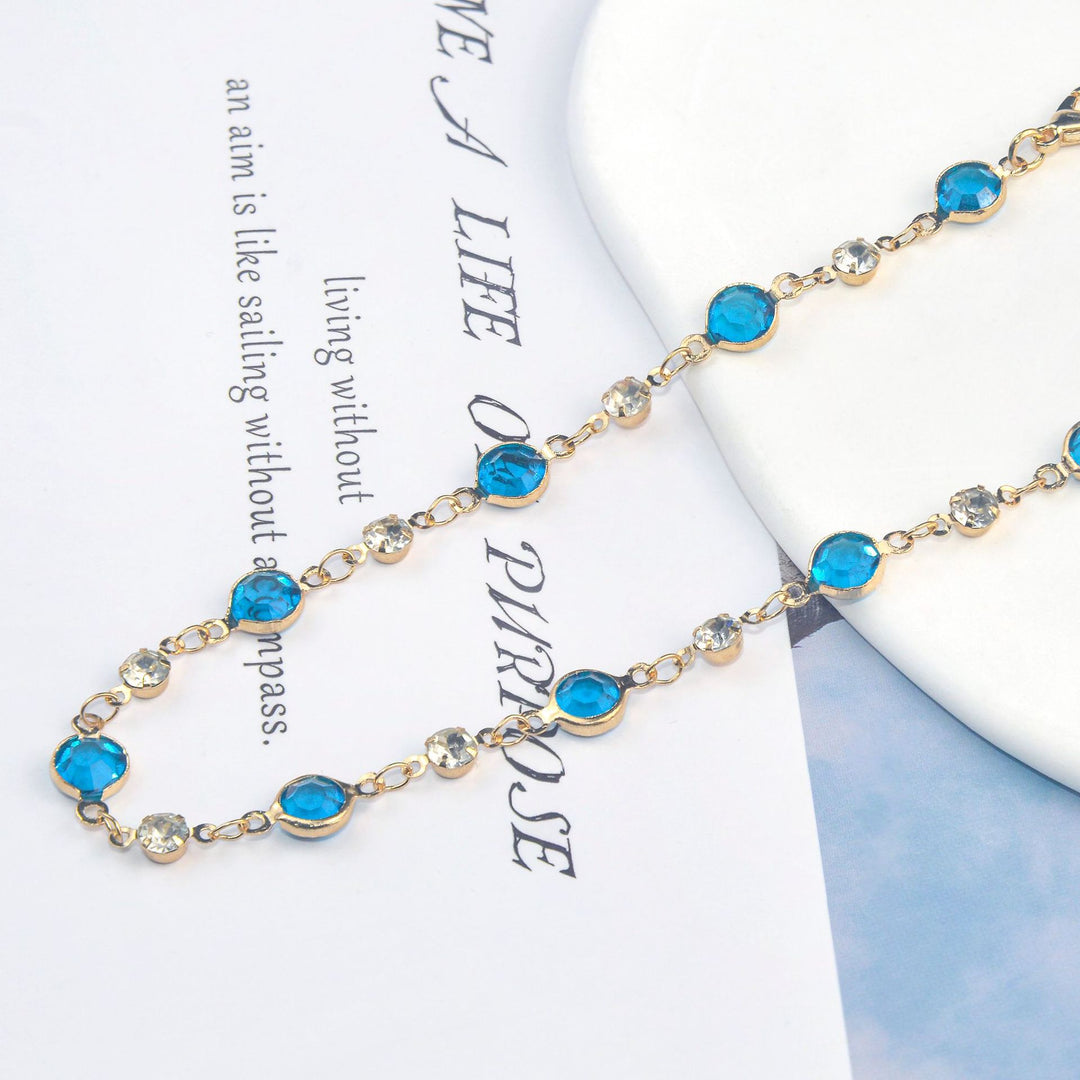 Elegante Stein Strass Halskette Karnz