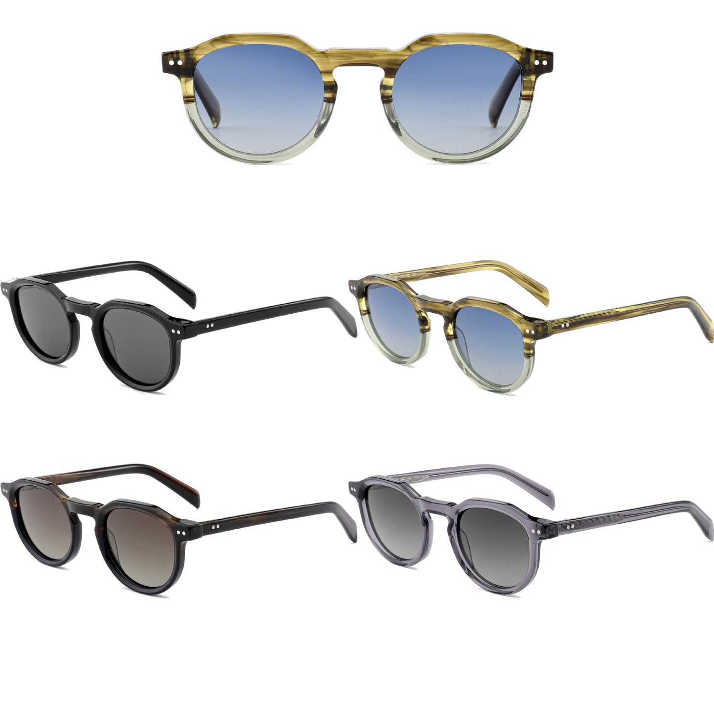 Damen stylische Sonnenbrille mit modernem, transparentem Rahmen Karnz