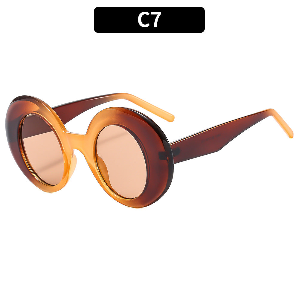 Überdimensionale Rundrahmen-Sonnenbrille