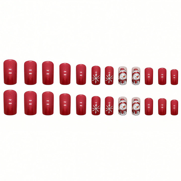 Kunstnagelset mit festlichem Schneemann-Design und Glitzerakzenten Karnz