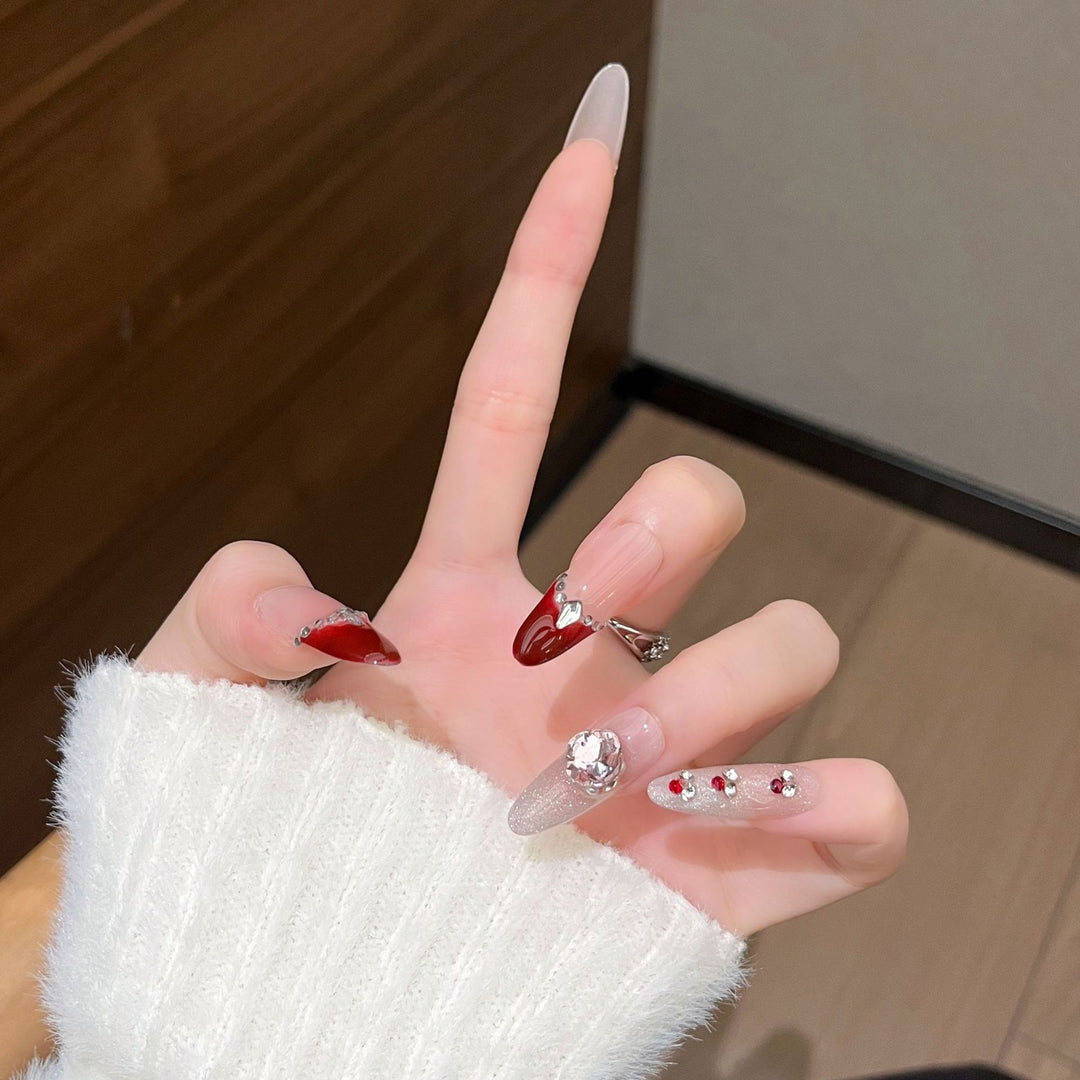 Dekorative Glamour Druck-Auf Nagelverlängerungen Karnz