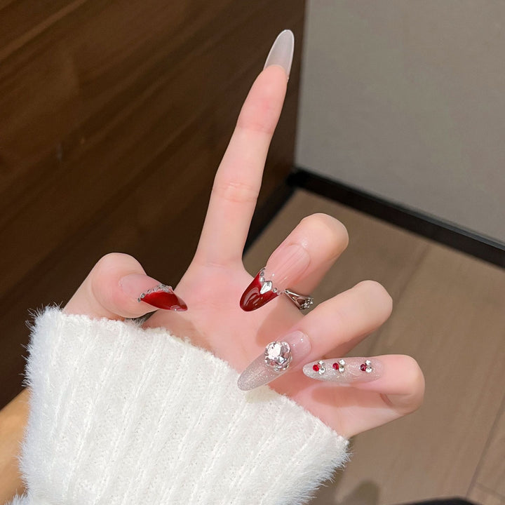 Dekorative Glamour Druck-Auf Nagelverlängerungen Karnz