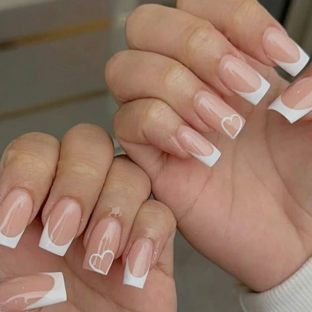 Elegante Acryl-Französische Spitze Druck-On Nägel Karnz