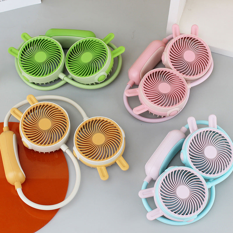 Damen tragbarer Mini-Halsventilator mit doppeltem Gebläse Karnz