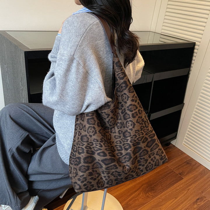 Wildleder Leopardprint Hobo Tasche Karnz