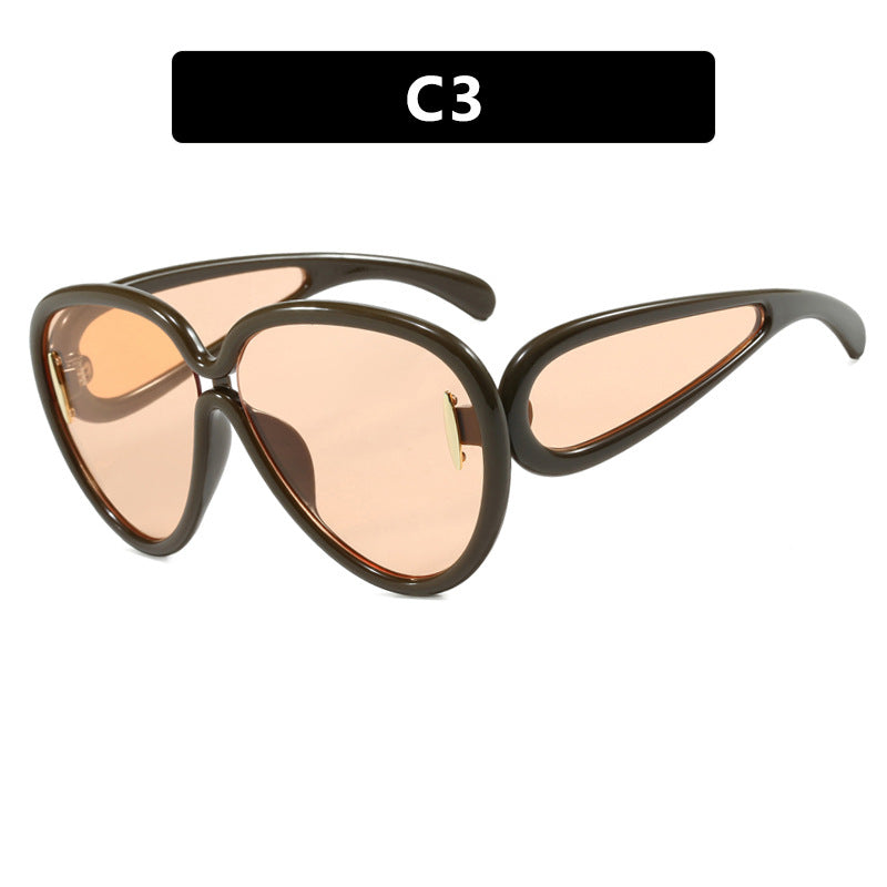 Damen extravagante Sonnenbrille im kreativen Design Karnz