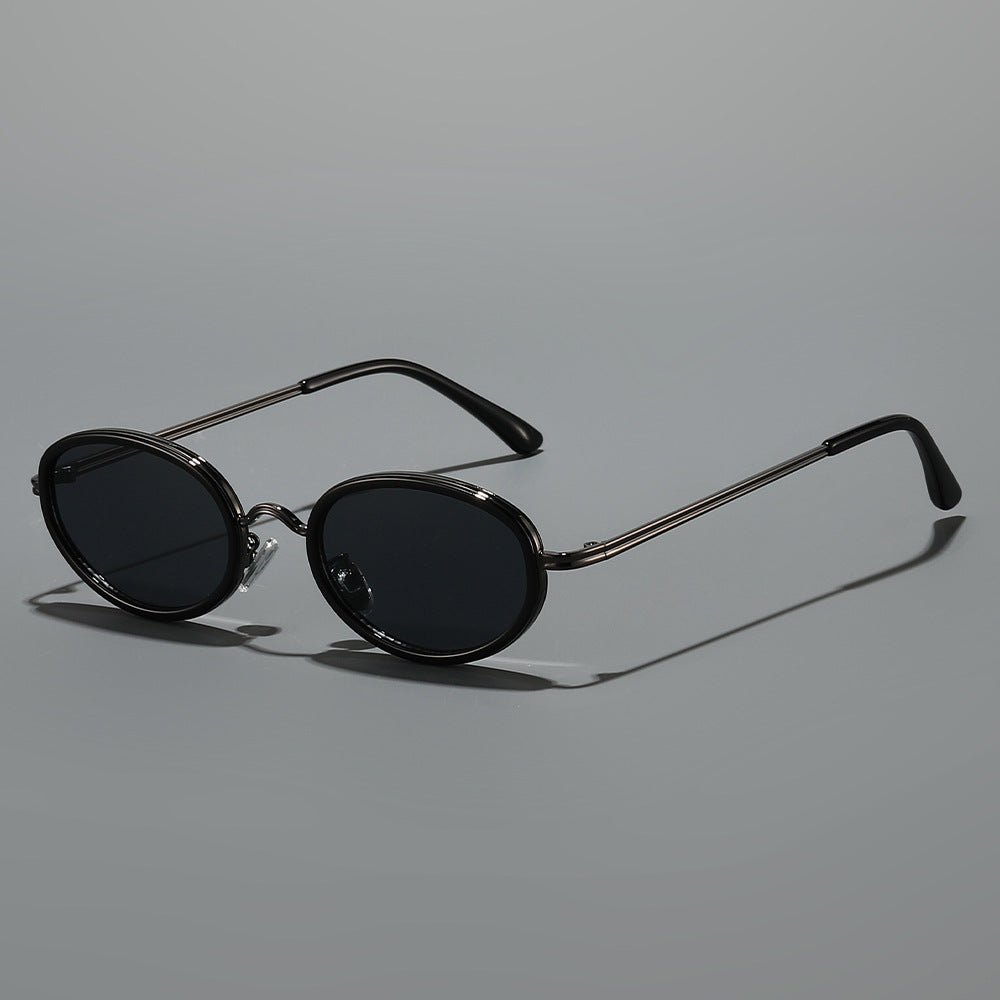 Damen modische Sonnenbrille mit hochwertigem Rahmen und runden Gläsern Karnz