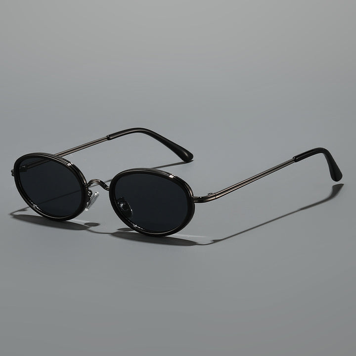 Damen modische Sonnenbrille mit hochwertigem Rahmen und runden Gläsern Karnz