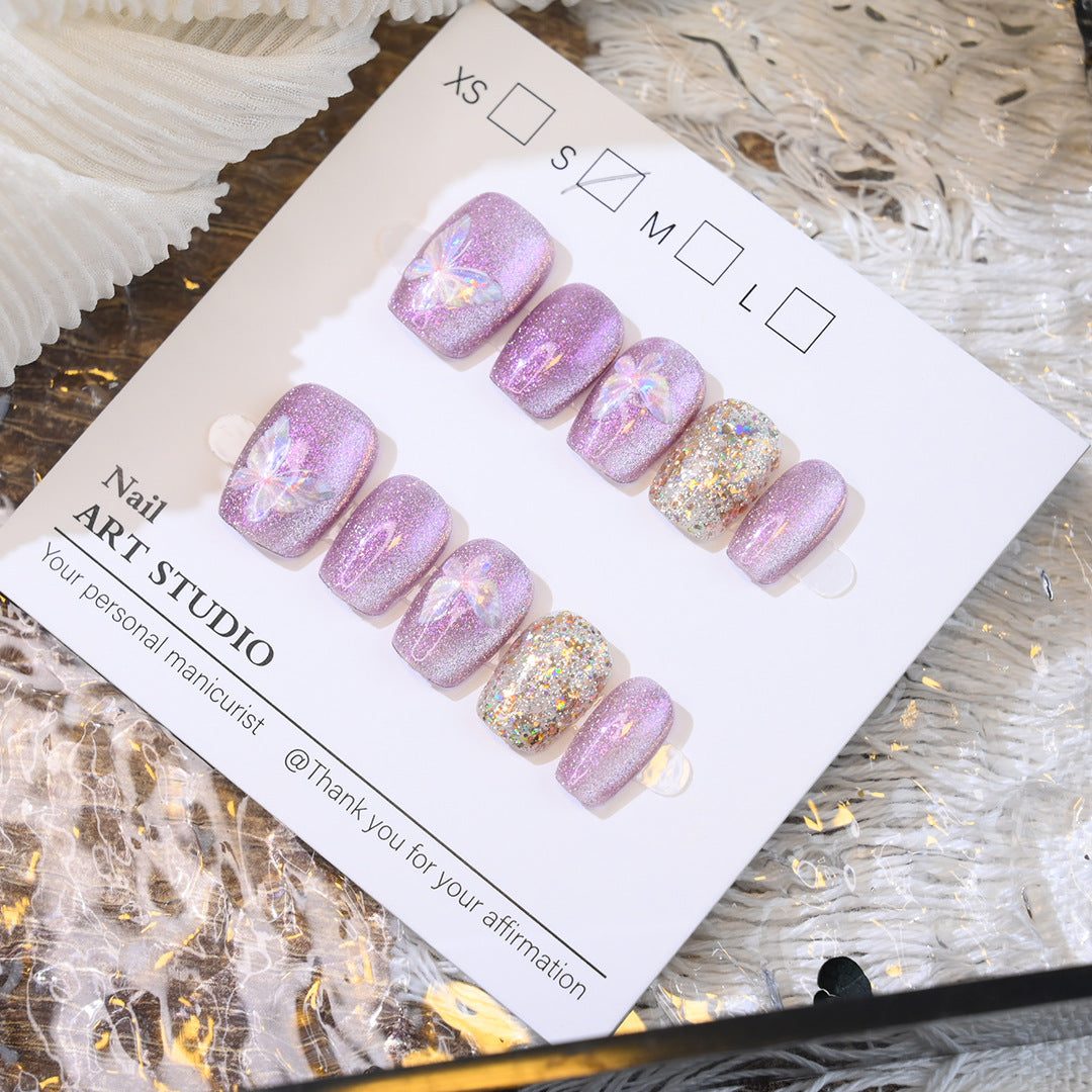 Glitzer Schmetterling Press-On Nagel Set Karnz