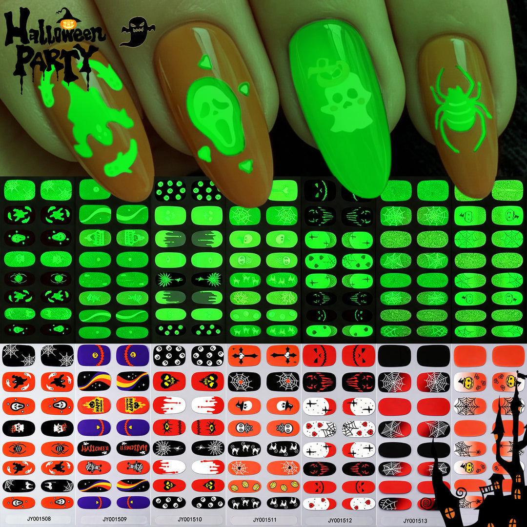 Leuchtende Halloween-Nagelkunst-Sticker