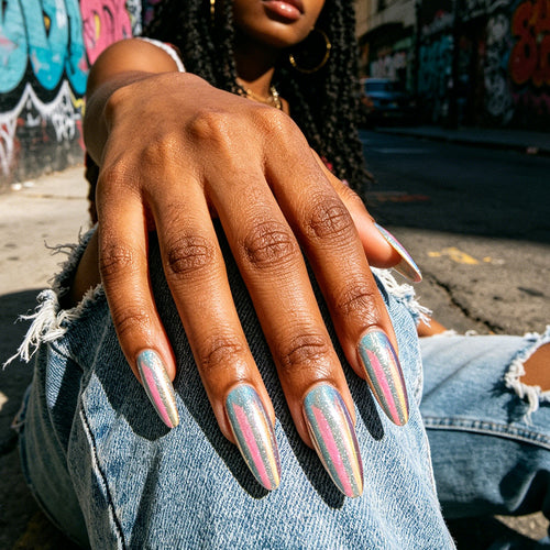 Glamouröse Stiletto Press-On Nägel mit schillerndem Finish Karnz