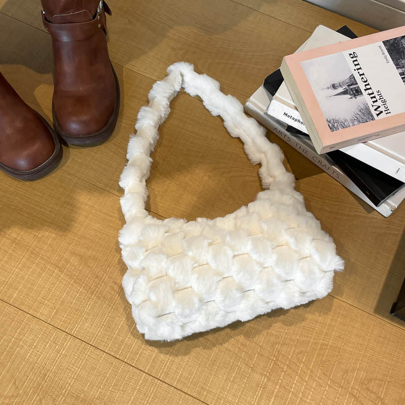 Gemütliche strukturierte Plüsch-Handtasche Karnz