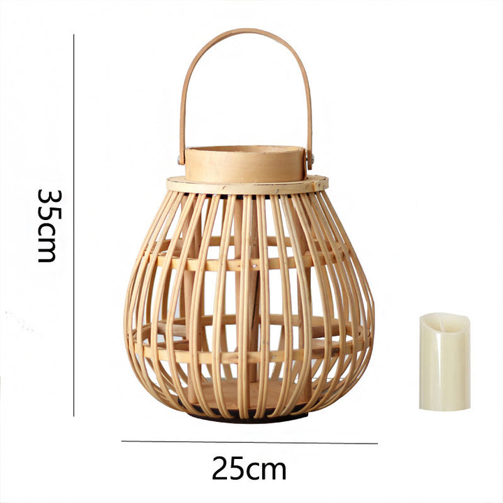 Handgefertigte Rattan-Laterne Karnz