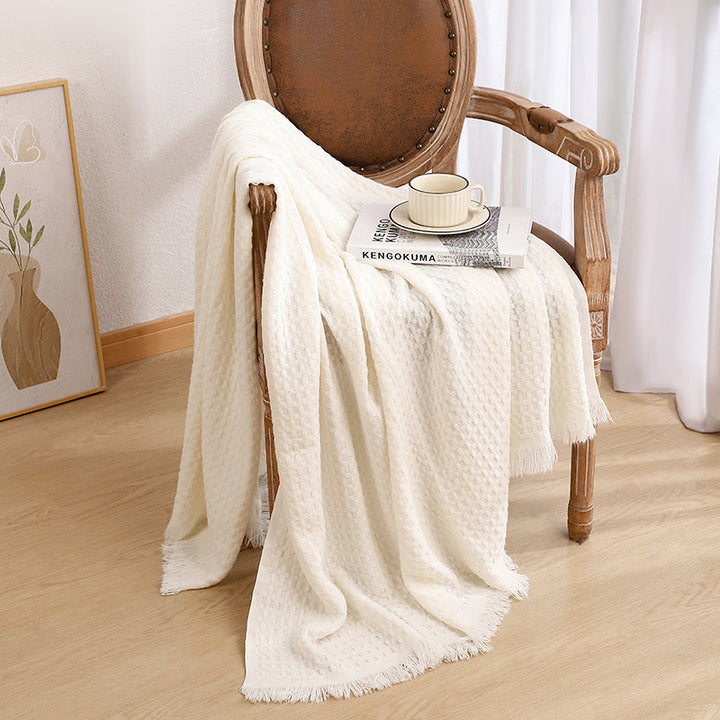 Elegante Strukturierte Strickdecke