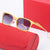 Damen modische oversized Sonnenbrille mit glamourosem Design und goldenen Akzenten Karnz