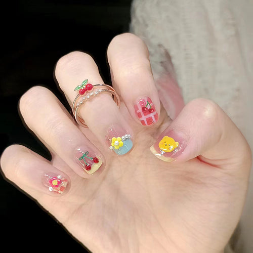 Verspielt Charakterdesign Press-On Nagelset Karnz