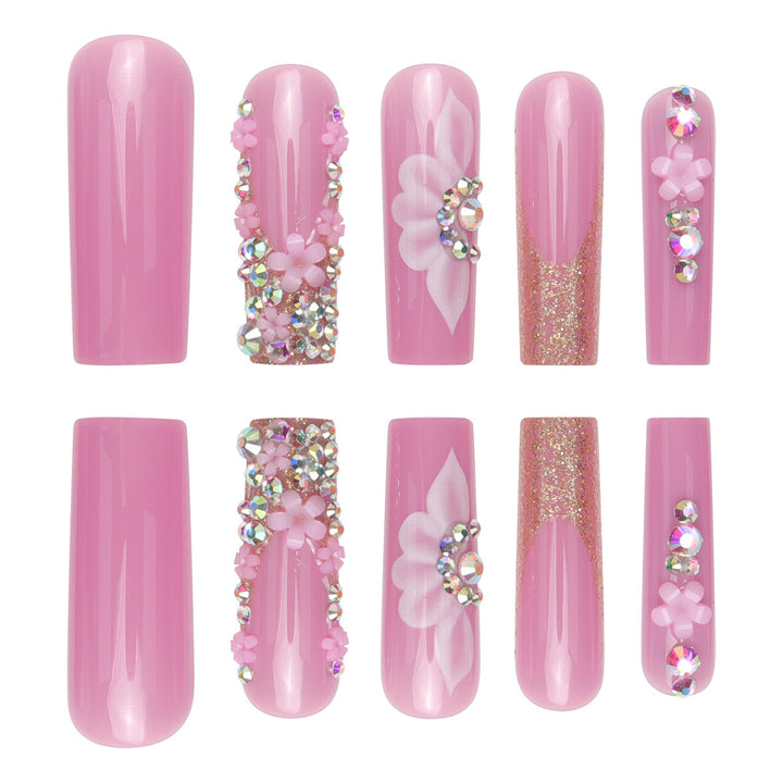 Dekorative florale lange Stiletto-Nägel Karnz