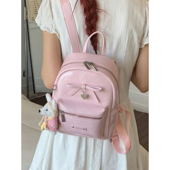 Polka-Dot Dekorativer Mini-Rucksack Karnz