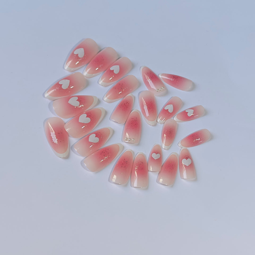 Herz-Muster Acryl Nagelkunst Set