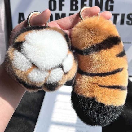 Plüsch Tigerpfoten Schlüsselanhänger Karnz