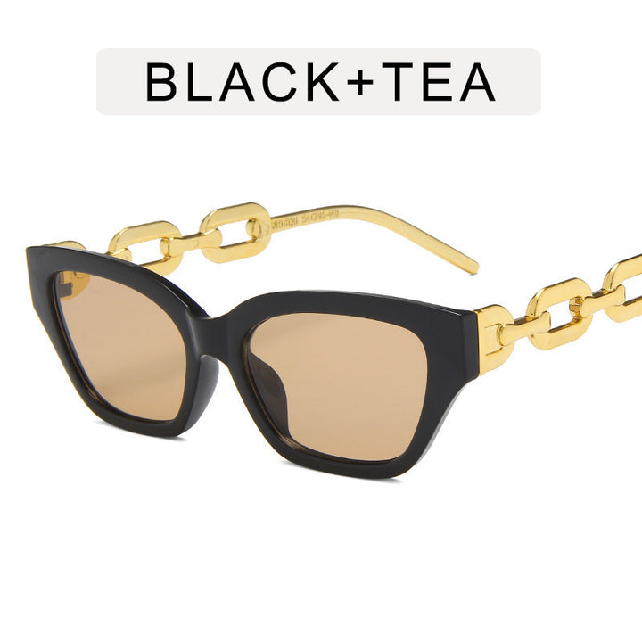 Chic Cat-Eye Sonnenbrille mit Statement-Kette Karnz