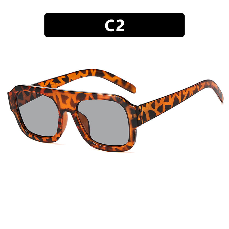 Damen modische quadratische Sonnenbrille mit auffälligem Tierdruckdesign Karnz