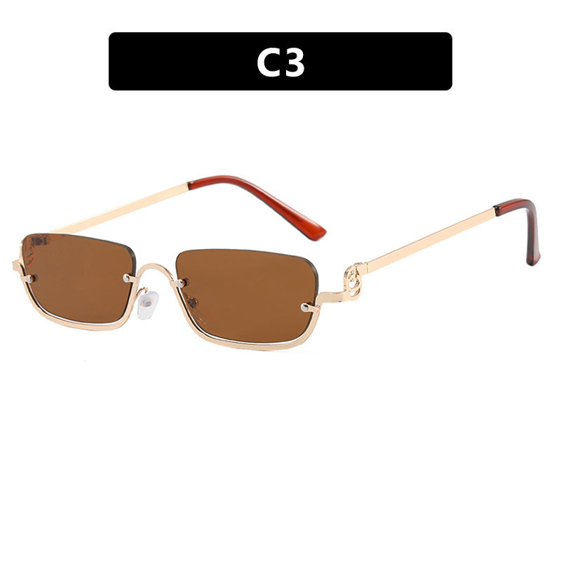Damen Modische quadratische Sonnenbrille mit elegantem Metallgestell Karnz