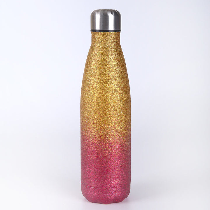 Damen Isolierte Wasserflasche mit eleganter Glitzeroberfläche Karnz