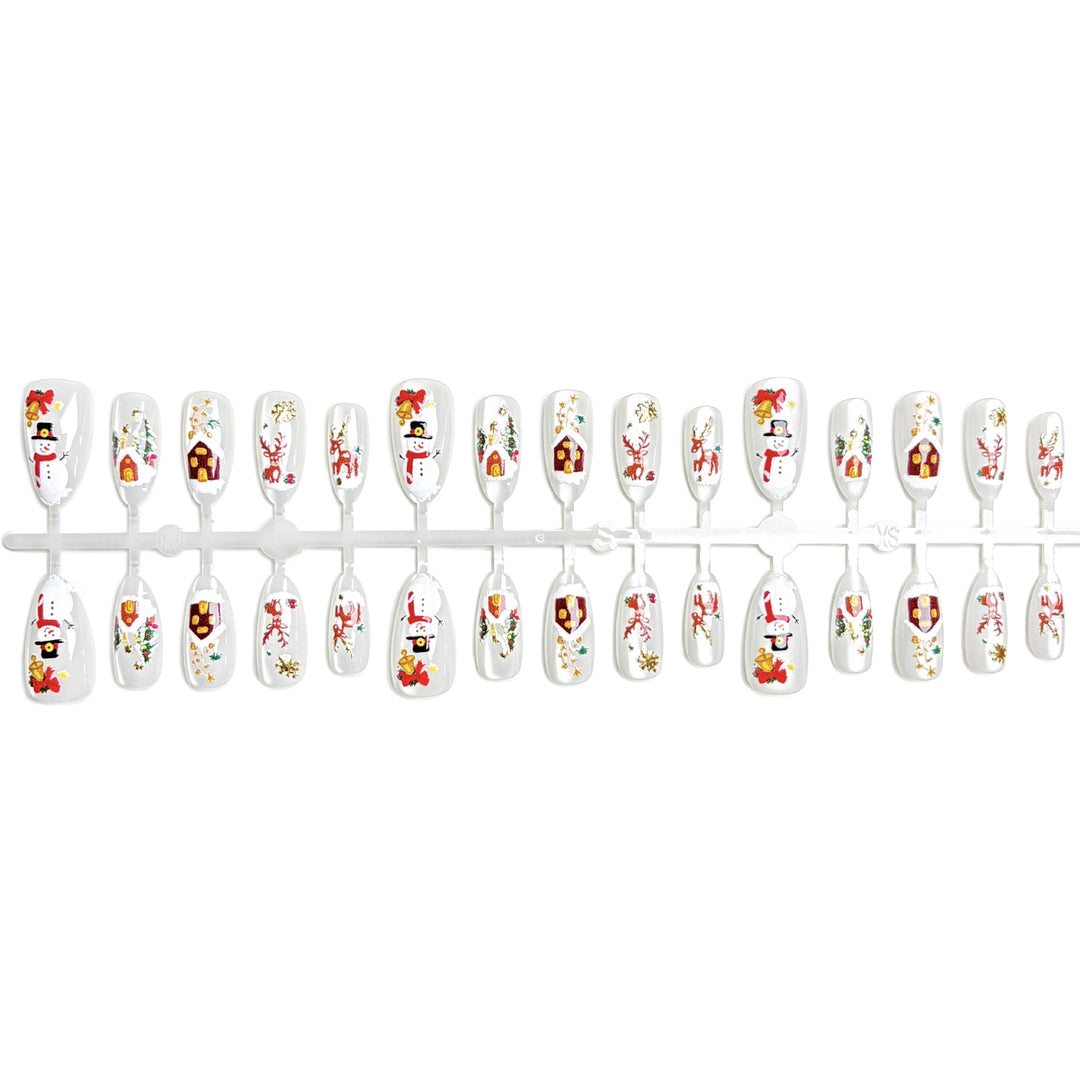 Festliches, von Feiertagen inspiriertes Press-On-Nagelset