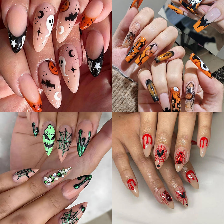 Kunstnagelset mit floralen Mustern und Ombre-Effekten Karnz