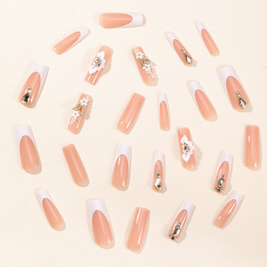 Dekorative Florale Acryl Nagelkunst Erweiterungen Karnz