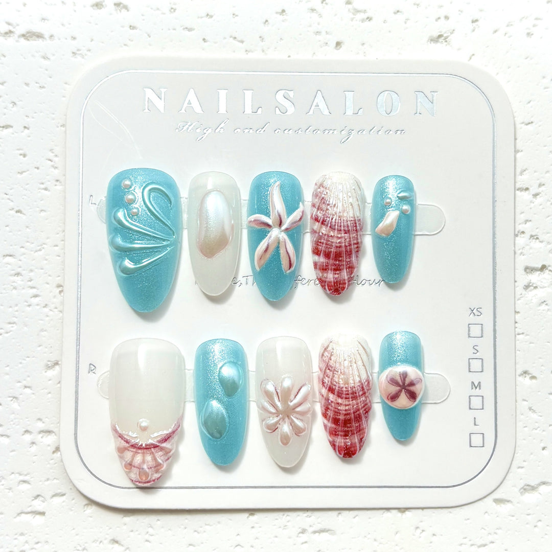 Küsten-Themen Press-On Nagelset