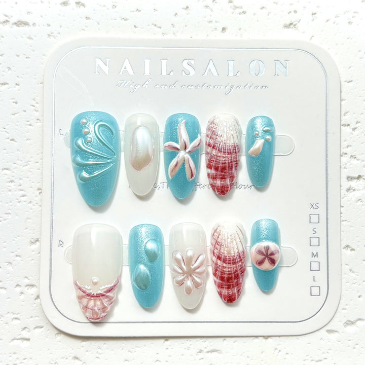 Küsten-Themen Press-On Nagelset