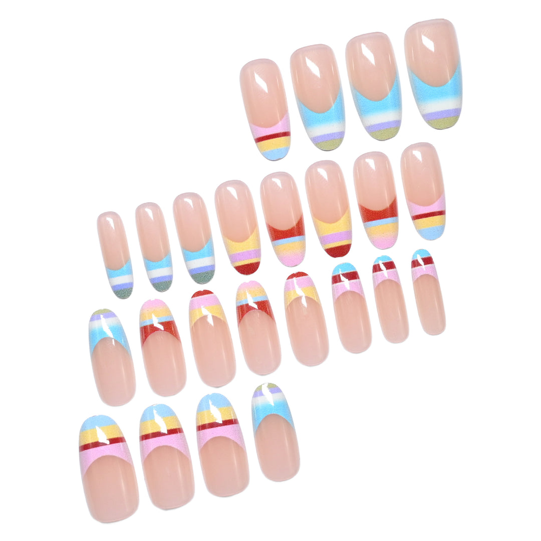 Creative Rainbow French Tip Nail Art